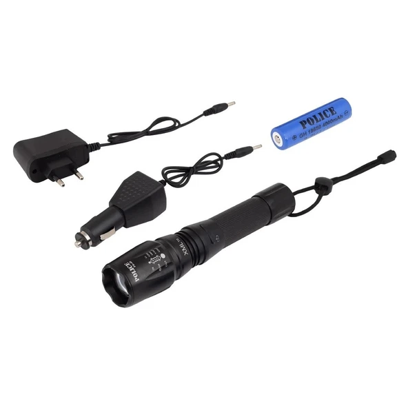 Ps-46 Xml6 Led 5 Kademeli Zoomlu Şarjlı El Feneri ürün görseli 1