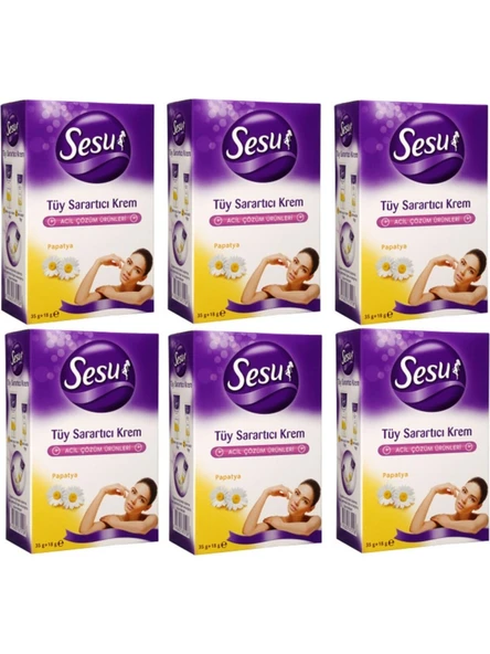 Sesu Tüy Sarartıcı Krem 35 Gr + 18 Gr x 6 Paket ürün görseli 1