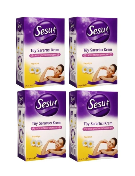Sesu Tüy Sarartıcı Krem 35 Gr + 18 Gr x 4 Paket ürün görseli 1