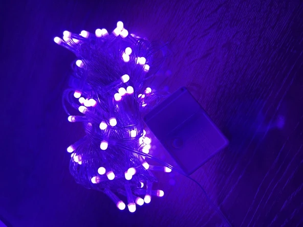 10m 100 Led Damla Uçlu Pembe Işık Şeffaf Kablo Mz-17-9 ürün görseli 1