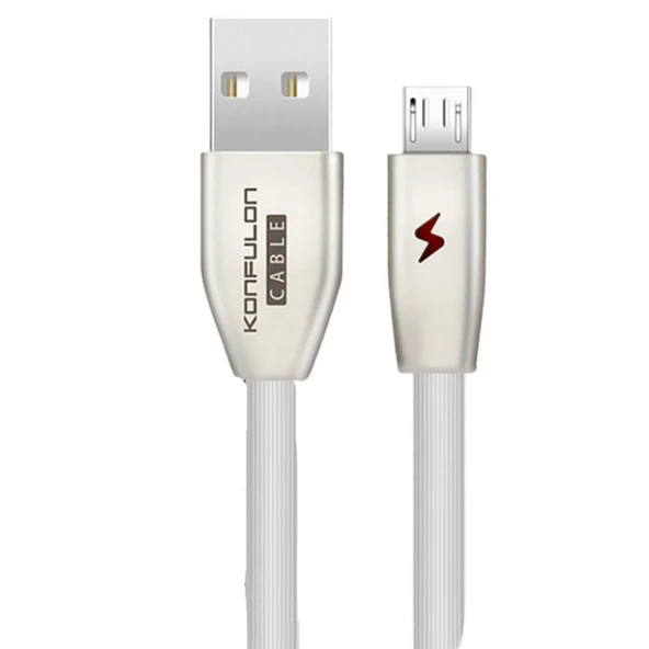 S53 Led Işıklı Micro Usb Kablo 1m 3a - Beyaz ürün görseli 1