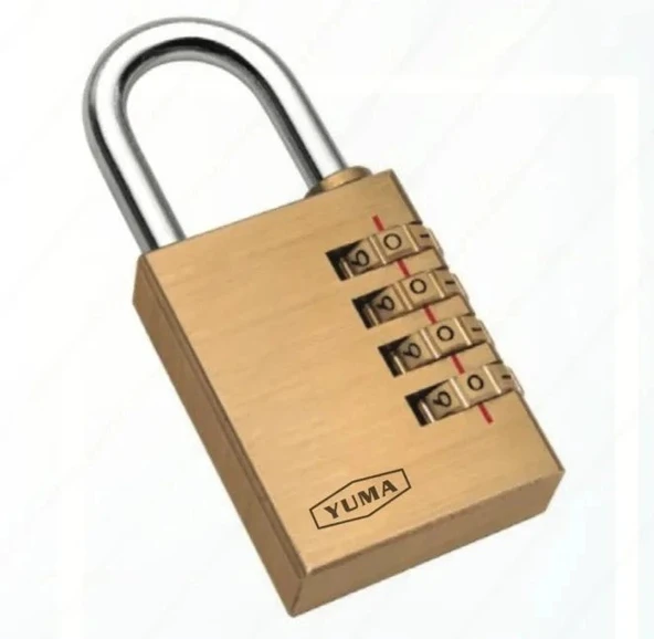 Pirinç Şifreli Asma Kilit - 4 Basamaklı 40mm ürün görseli 1