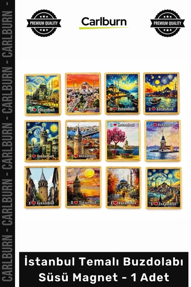 #Magnet Hediyelik Hatıra Turistik Dekoratif Şehir Baskılı İstanbul Temalı Buzdolabı Süsü Magnet ürün görseli 1