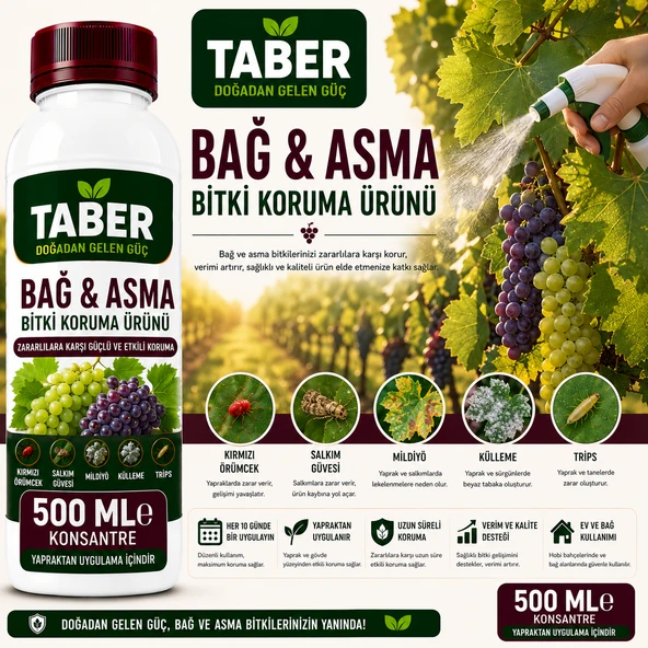 TABER Bağ & Asma Bitki Bakım Ürünü 500 ML Konsantre | Bağ ve Asmalar İçin Yapraktan Uygulama ürün görseli 1