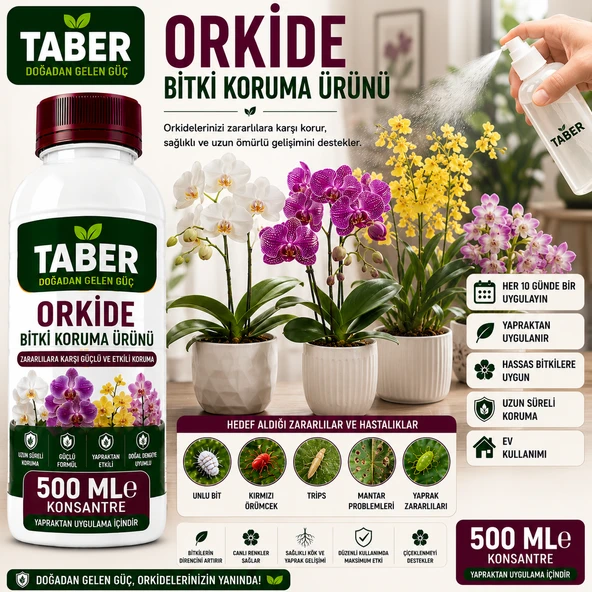 TABER Orkide Bitki Bakım Ürünü 500 ML Konsantre | Orkideler İçin Yapraktan Uygulama ürün görseli 1