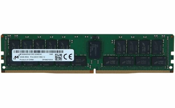 HPE MİCRON 32GB DDR4 2933MHz 2Rx4 PC4-2933Y CL21 ECC RDIMM Server Sunucu Ram MTA36ASF4G72PZ-2G9E2VI P03052-091 ürün görseli 1