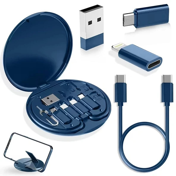 Nevamel® Çok Fonksiyonlu Seyahat Şarj Kiti - Standlı ve Adaptörlü - Düzenleyici Kutu ürün görseli 1