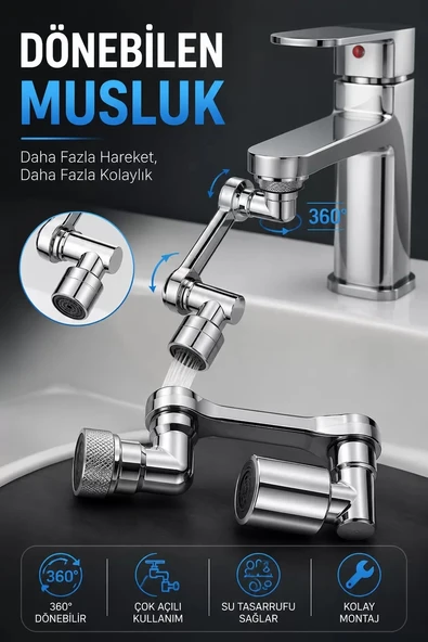 Nevamel® DÖNEBİLEN MUSLUK ÖZEL SU AKIŞ TASARIMI ürün görseli 1