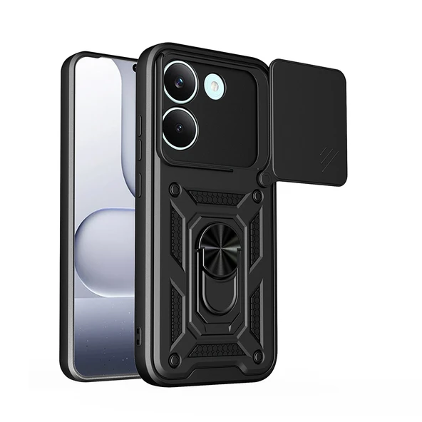 Xiaomi Poco X8 Pro Kılıf Magnetik Standlı Kamera Korumalı Sürgülü Vega Kapak ürün görseli 1