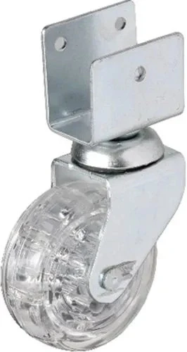 328 - 50x20 Mm Şeffaf Makaralı Kısa U Tablalı Teker 4 Adet ürün görseli 1