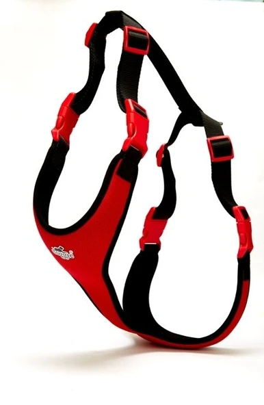 Doggie Softlu Siyah Köpek Bel Tasması 60/85 cm Kırmızı ürün görseli 1