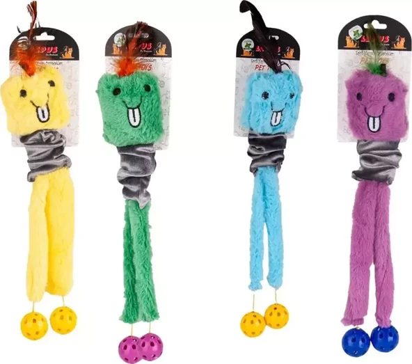 Uzayabilen Peluş Toplu Yaylı Kedi Köpek  Oyuncağı Çeşitli Renklerde 45 cm ürün görseli 1