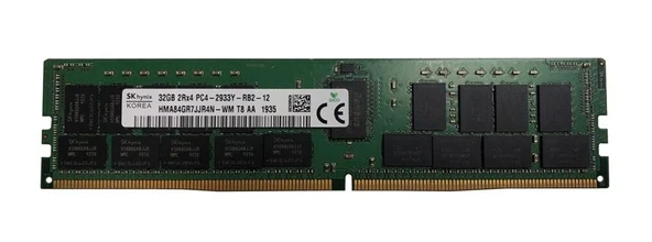 HPE SK HYNİX 32GB DDR4 2933MHz 2Rx4 PC4-2933Y 1.2V CL21 ECC RDIMM Server Sunucu Ram HMA84GR7JJR4N-WM P03052-091U P06189-001 ürün görseli 1