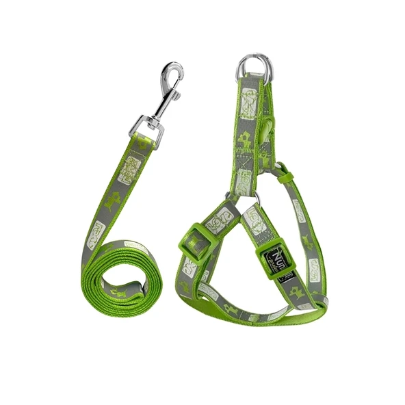 Köpek Göğüs Tasma Seti Köpek Desenli 120 cm-34 cm-47 cm Yeşil ürün görseli 1