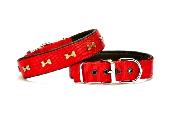 Doggie Softlu Dokuma Köpek Boyun Tasması 3 cm x 55 cm Kırmızı ürün görseli 1