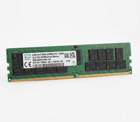 HPE SK HYNİX 64GB DDR4 3200MHz 2Rx4 PC4-3200A CL22 ECC RDIMM Server Sunucu Ram HMAA8GR7CJR4N-XN P03063-0A1 P06192-001 ürün görseli 1