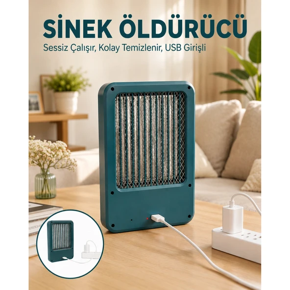 USB Girişli Sessiz Çalışan Sinek ve Böcek Öldürücü Cihaz ürün görseli 1