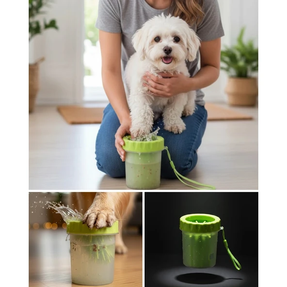 Taşınabilir Köpek Ayak Temizleme Aparatı Silikon Fırçalı ürün görseli 1
