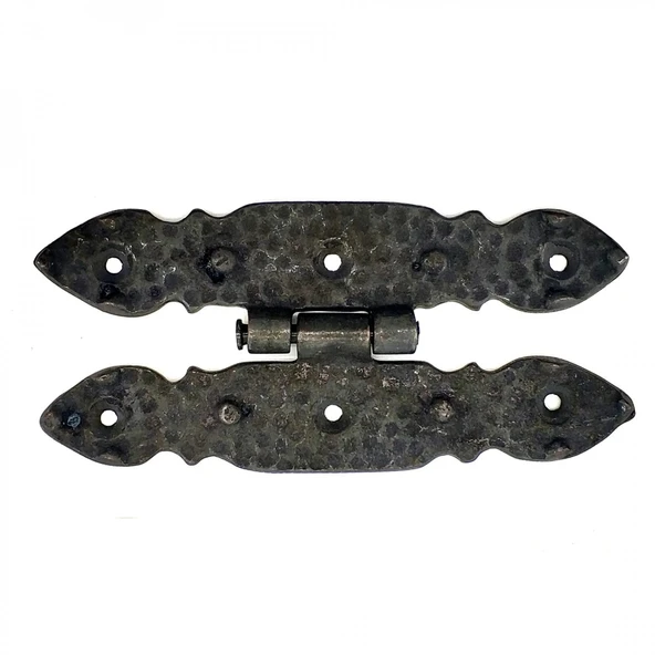 Antika Tarz Dekoratif Pirinç Düğmeli Menteşe - 142x69 Mm, Oksit ürün görseli 1
