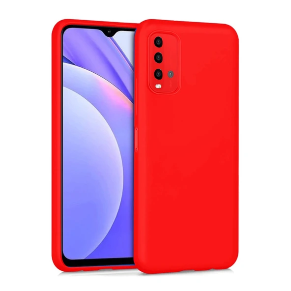 Redmi 9t Kılıf Nano İçi Kadife Silikon - Kırmızı ürün görseli 1