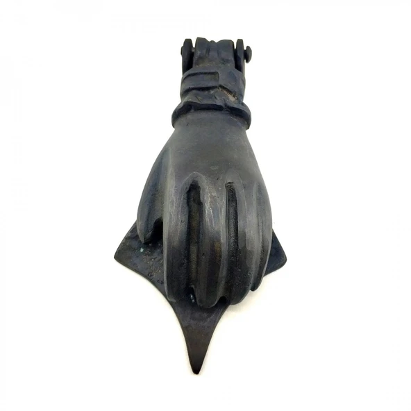 Antika Tarz Dekoratif Pirinç El Kapı Tokmağı, Taktak - 167x75 Mm, Oksit ürün görseli 1
