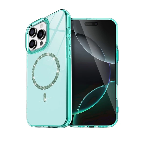 İphone 14 Pro Max Live Diamond Magsafe Kapak - Yeşil ürün görseli 1