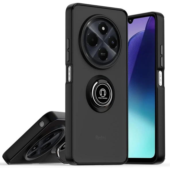 Realme C75 4g Kılıf Montreal Yüzüklü Silikon Kapak - Siyah ürün görseli 1