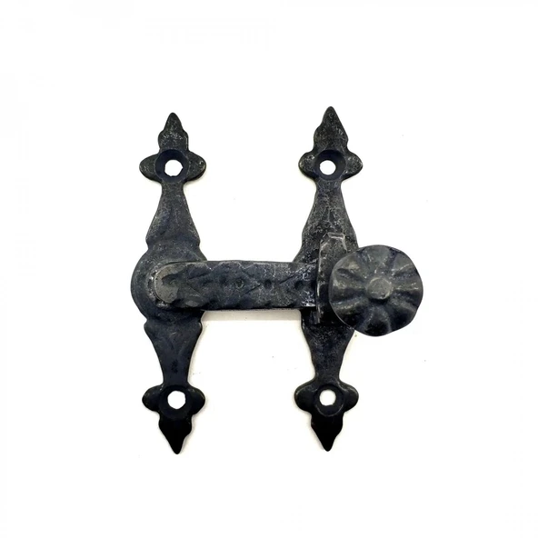 Antika Tarz Dekoratif Pirinç Kapı, Pencere Mandalı - 82x65 Mm, Oksit ürün görseli 1