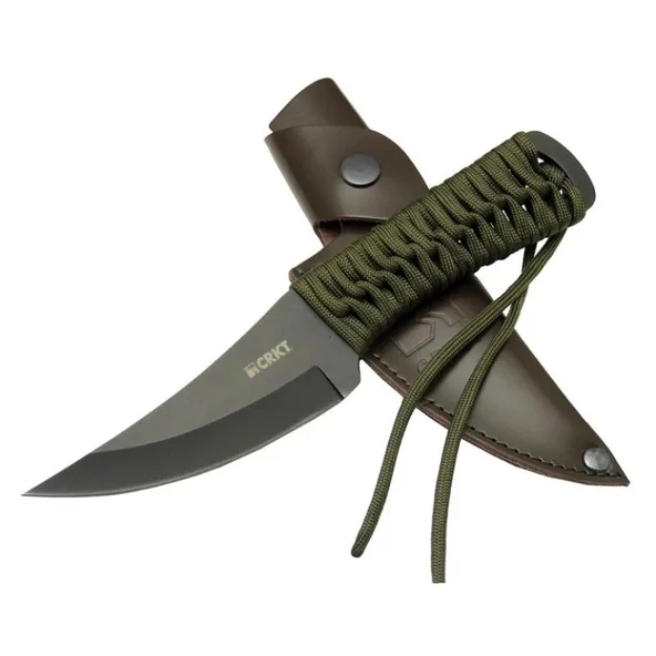 Crkt Scrub Fixed 2712 Bk Siyah Kamp / Outdoor Bıçak 22,5cm - İpli Sap, Deri Kılıflı ürün görseli 1
