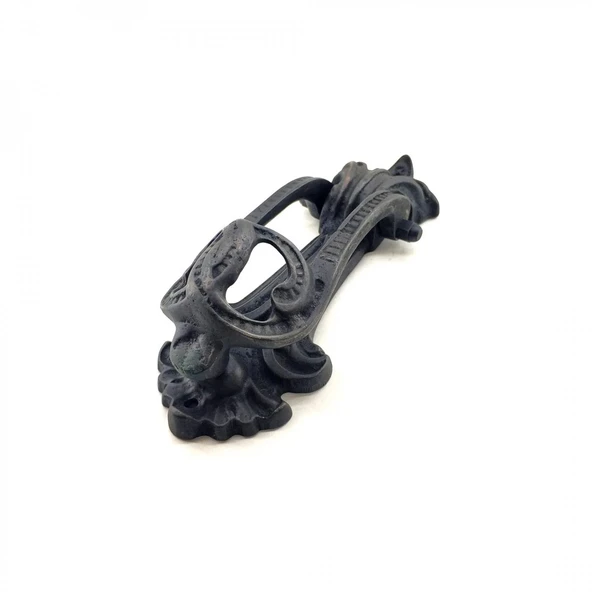 Antika Tarz Dekoratif Pirinç Doğa Kapı Tokmağı, Taktak - 205x73 Mm, Oksit ürün görseli 1