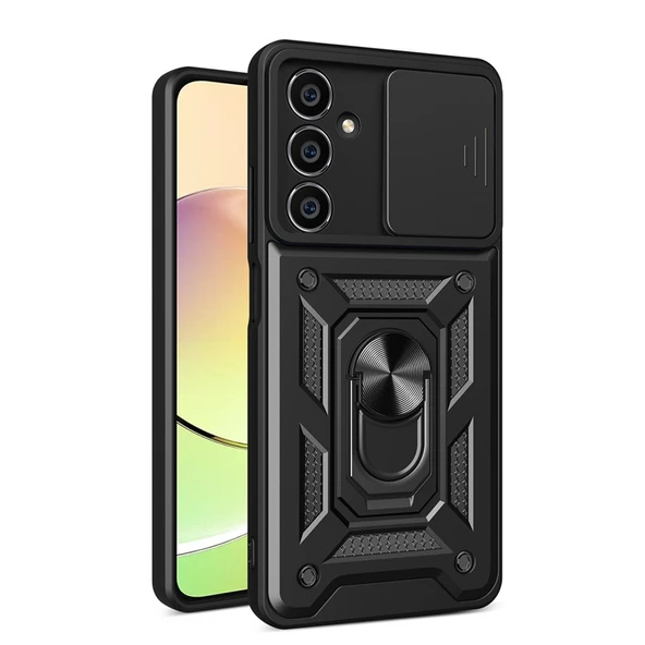 Samsung Galaxy A05 Kılıf Pars Lens Yüzüklü Silikon - Siyah ürün görseli 1