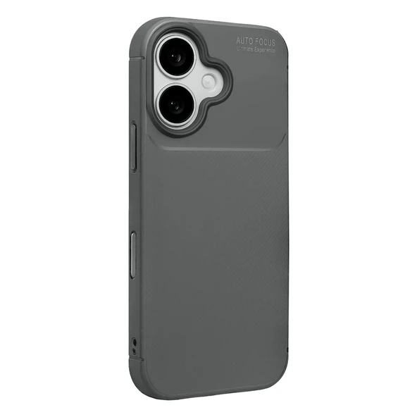 İphone 17 Auto Focus Karbon Kapak - Gri - Resim 3