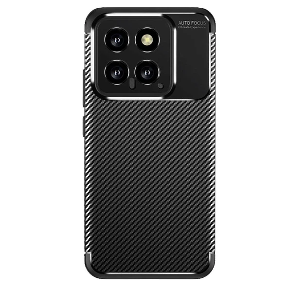 Mi 14t Kılıf Auto Focus Karbon Kapak - Siyah ürün görseli 1