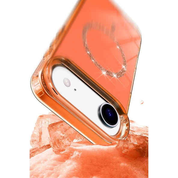 İphone 17 Air Live Diamond Magsafe Kapak - Şeffaf - Resim 4