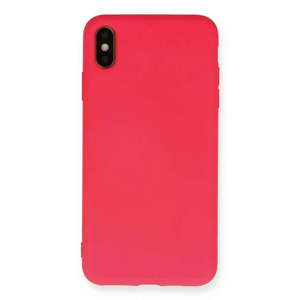 İphone Xs Max Kılıf Nano İçi Kadife Silikon - Koyu Pembe ürün görseli 1