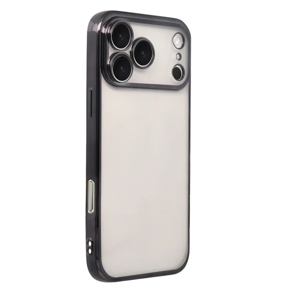 İphone 17 Pro Lensli Silikon - Siyah - Resim 2