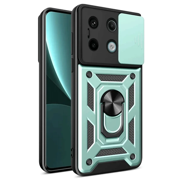 Redmi Note 13 Pro 4g Pars Lens Yüzüklü Silikon - Yeşil ürün görseli 1