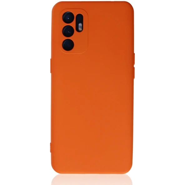 Oppo Reno 6 Kılıf Nano İçi Kadife Silikon - Turuncu ürün görseli 1