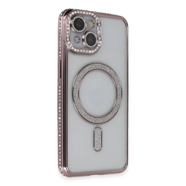 İphone 13 Kılıf Joke Simli Magneticsafe Kılıf - Pembe ürün görseli 1
