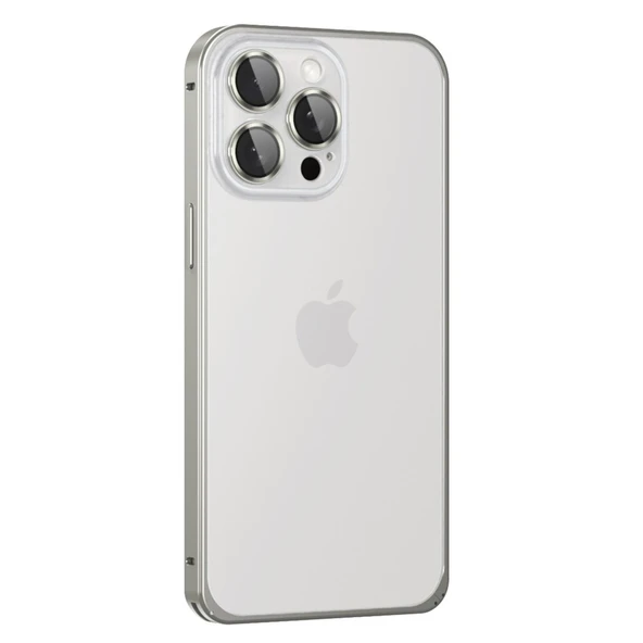 Joko İphone 15 Pro Max Metal Bumper Mat Kapak - Gri ürün görseli 1