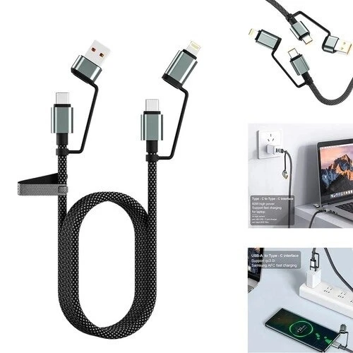 4’ü 1 Arada 100w Akıllı Tasarım Yüksek Dayanıklılık Çoklu Uyumlu Örgülü Hızlı Şarj Kablosu ürün görseli 1