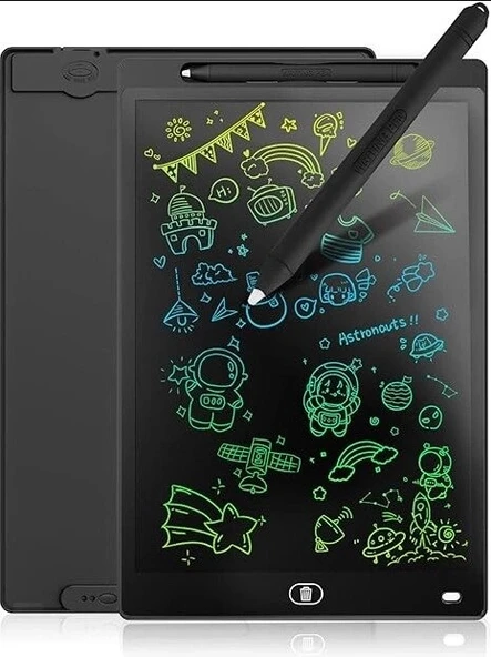 20 Inc Renkli Lcd Grafik Dijital Kalemli Çizim Tableti Yazı Tahta Not Yazma Eğitim Tableti Siyah ürün görseli 1