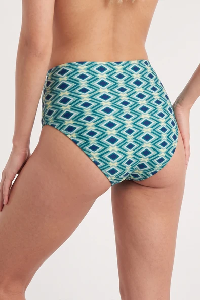 Mavi Azure Yüksek Bel Tek Alt Bikini - Resim 2