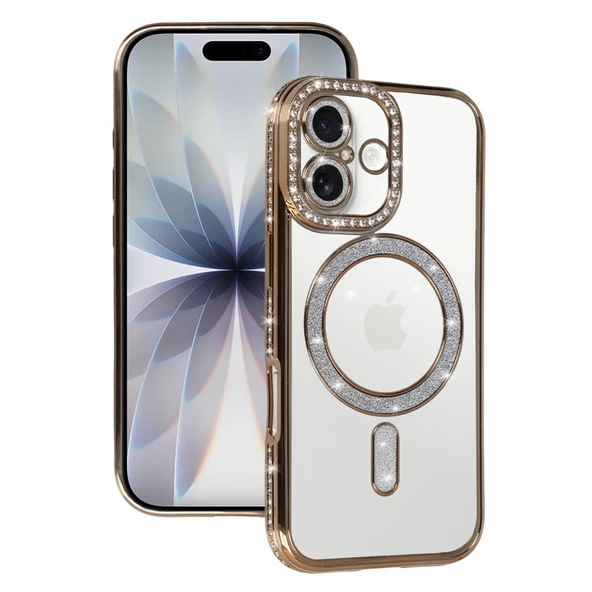 İphone 17 Joke Simli Magneticsafe Kılıf - Gold ürün görseli 1