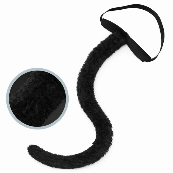 Siyah Peluş Kuyruk Şekil Verilebilir 70 Cm ürün görseli 1