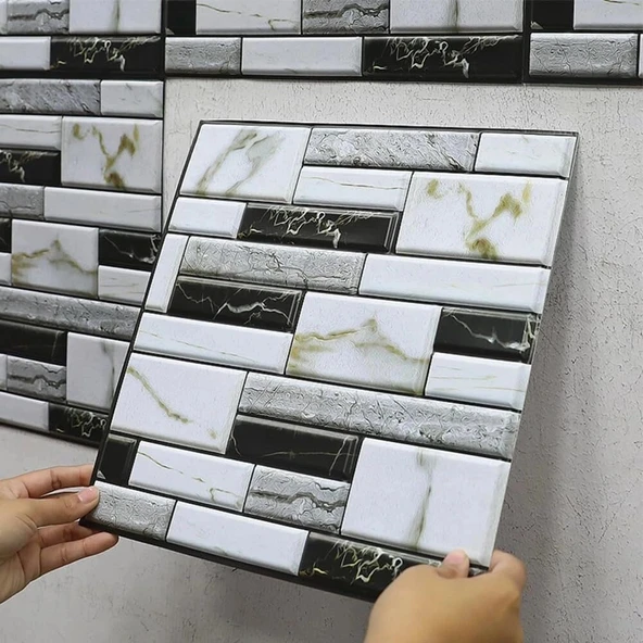3d Mermer Görünümlü Kendinden Yapışkanlı Duvar Sticker ürün görseli 1