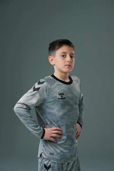 Hummel Line Kaleci Tek Üst Forma Gri Çocuk - Resim 2