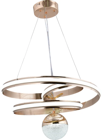 VALERİA MODERN GOLD LED SARKIT AVİZE,3 RENK YANABİLEN MODERN AVİZE,SALON LED AVİZE ürün görseli 1