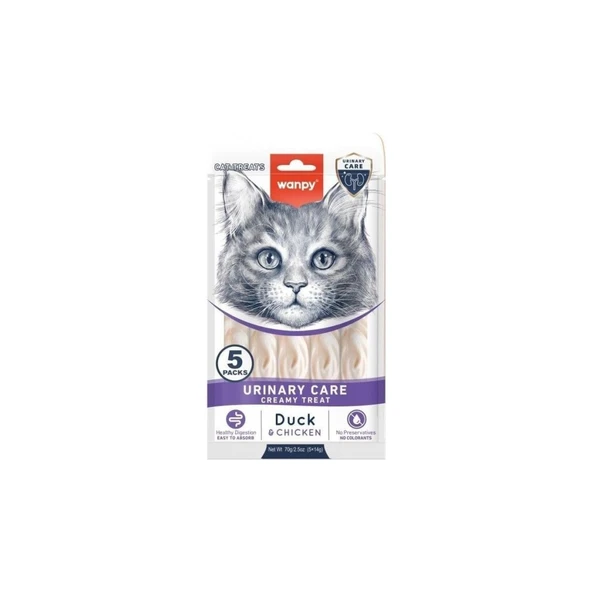 Wanpy Urinary Care Üriner Sistem Sağlığı Ördek ve Tavuklu Sıvı Ödül Maması 5x14 gr ürün görseli 1