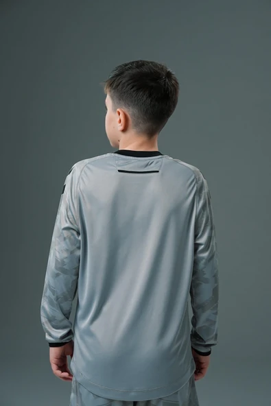 Hummel Line Kaleci Tek Üst Forma Gri Çocuk - Resim 5